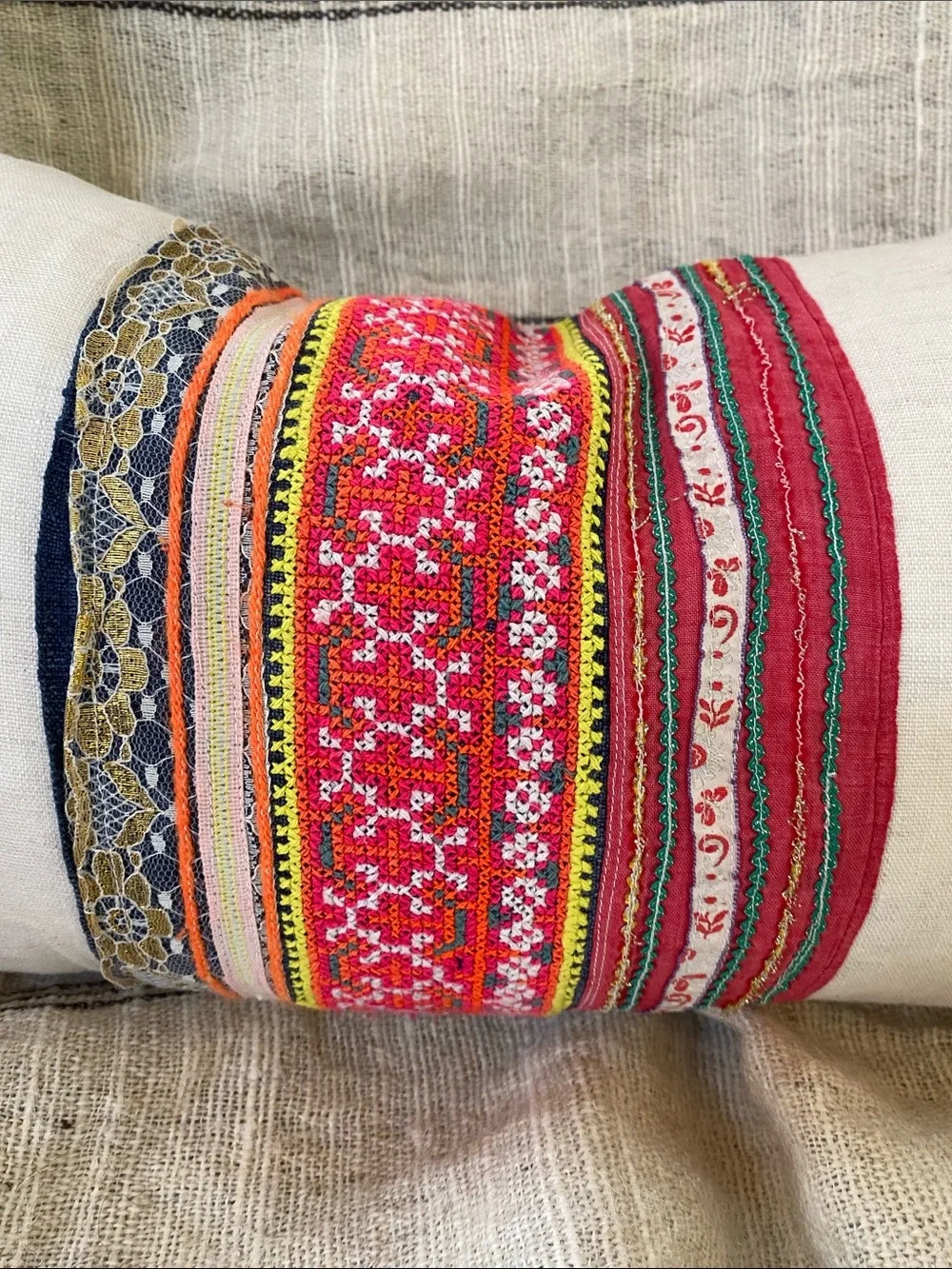 Handmade Hmong Lumbar Pillow